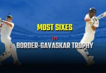 Most Sixes in Border-Gavaskar Trophy